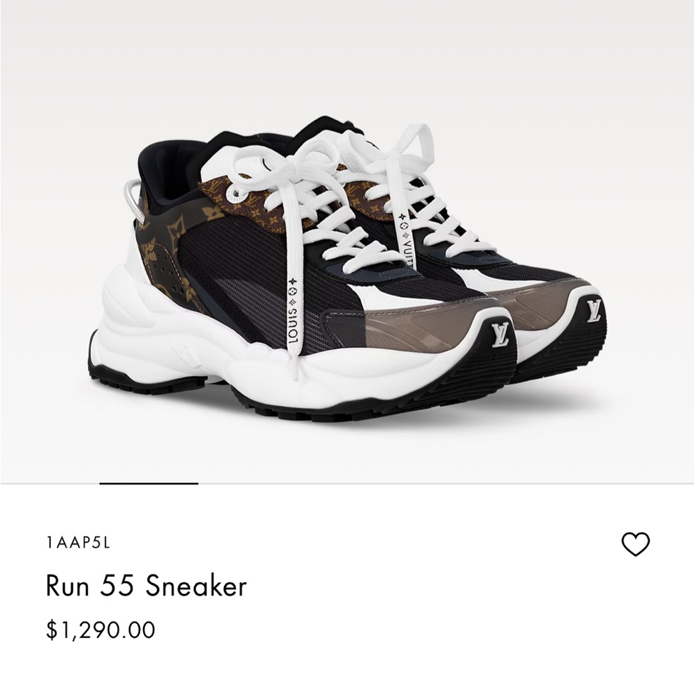 Louis Vuitton Black and White Sneakers with Brown Accents